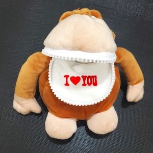 Monkey plush I love you